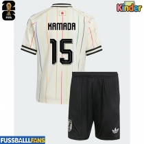 Japan Daichi Kamada #15 Auswärts Trikotsatz Kinder EM 2024 Kurzarm (+ Kurze Hosen)